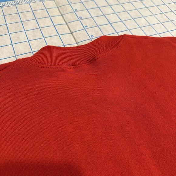 Vintage 90s Blank Red Fruit Of The Loom Best Sweatshirt Size Medium Made In USA - Picture 12 of 15